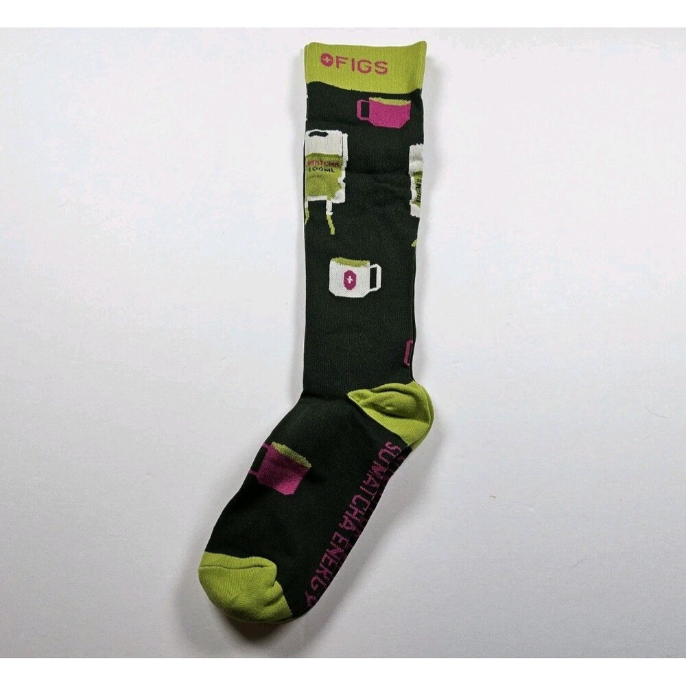 FIGS Compression So Matcha Energy Medical Nurse Socks Size L